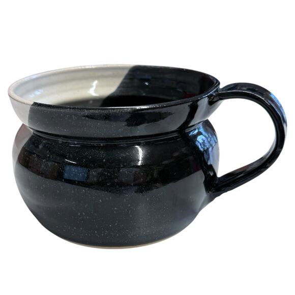 Kings Pottery Seagrove NC Studio Art Pottery Soup Mugs Bowls Black White Signed - Picture 5 of 13